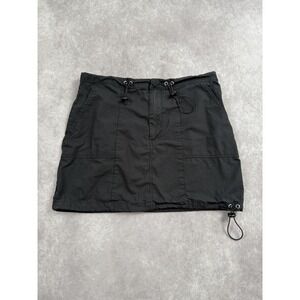 Cotton On Skirt Women 4 Small Black Utility Mini Drawstring Waist Casual Pockets